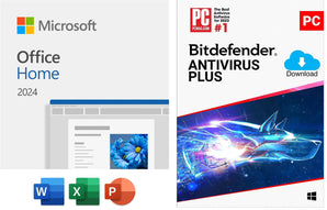 Microsoft Office Home 2024 | Classic Apps: Word, Excel, PowerPoint | with Bitdefender AntiVirus Plus with VPN for Windows