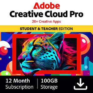 Adobe Creative Cloud Pro for Students & Teachers 1-Year Subscription (New PRO Version!) with Microsoft Office 365 Personal
