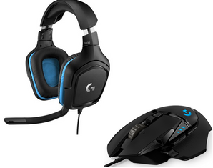 Logitech G432 7.1 Surround Sound Gaming Headset & G502 HERO Gaming Mouse Combo